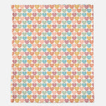 Minky blanket with heart pattern, 50x60 inches
