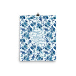 8x10 floral poster with Latin text