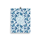 8x10 floral poster with Latin text