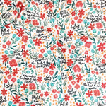 Floral fabric with religious text