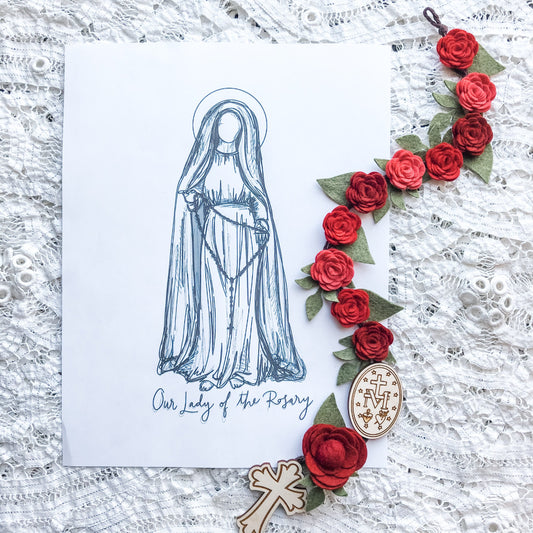 Our Lady of the Rosary 8”x10" Printable
