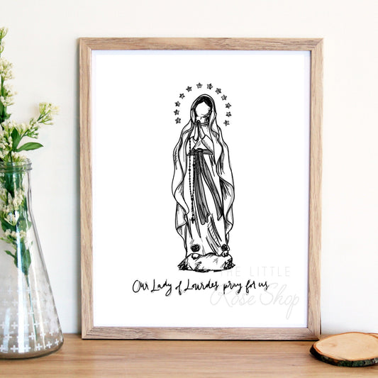 Our Lady of Lourdes Print 8x10