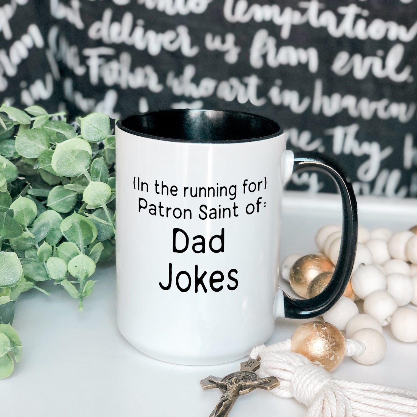 Funny Catholic Mug: Patron Saint of Dad Jokes