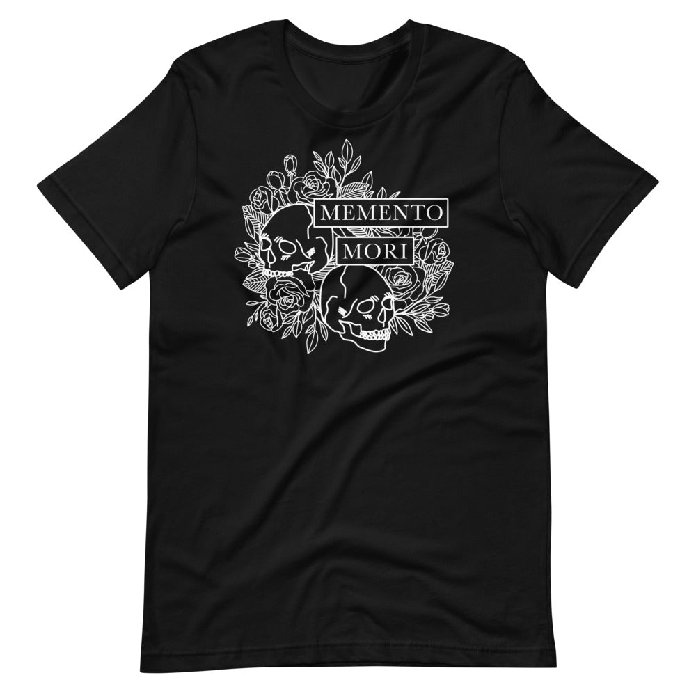 Black unisex premium t-shirt Memento Mori front